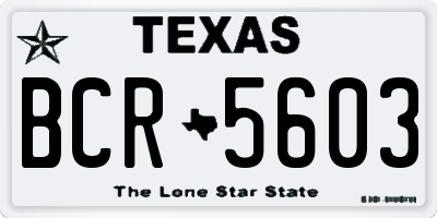 TX license plate BCR5603