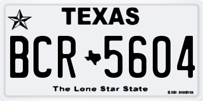 TX license plate BCR5604