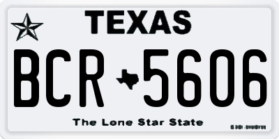 TX license plate BCR5606