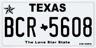 TX license plate BCR5608