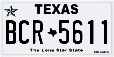 TX license plate BCR5611
