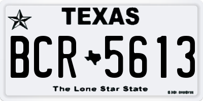 TX license plate BCR5613