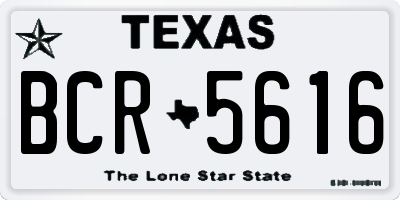 TX license plate BCR5616