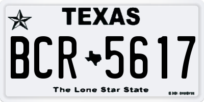 TX license plate BCR5617
