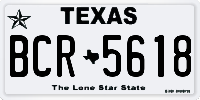 TX license plate BCR5618