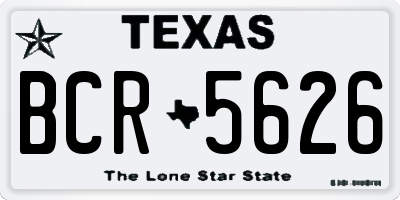 TX license plate BCR5626