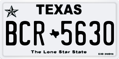 TX license plate BCR5630
