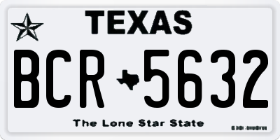 TX license plate BCR5632