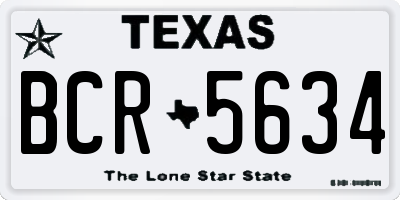 TX license plate BCR5634