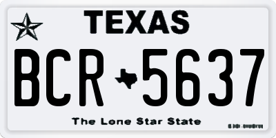 TX license plate BCR5637