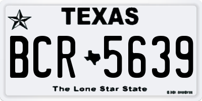 TX license plate BCR5639