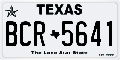 TX license plate BCR5641