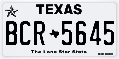 TX license plate BCR5645