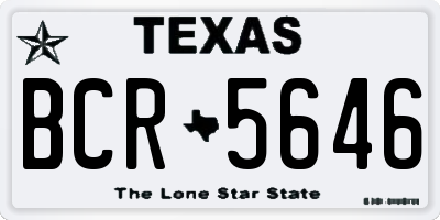 TX license plate BCR5646