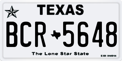 TX license plate BCR5648