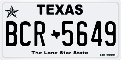 TX license plate BCR5649