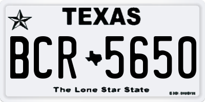 TX license plate BCR5650