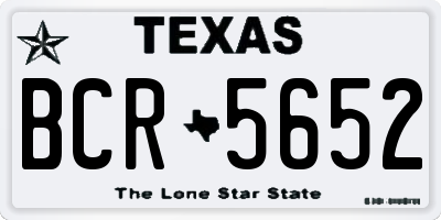 TX license plate BCR5652