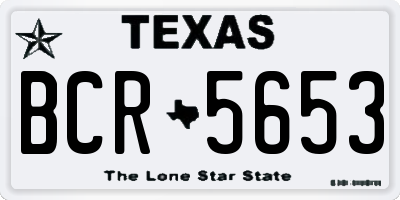 TX license plate BCR5653