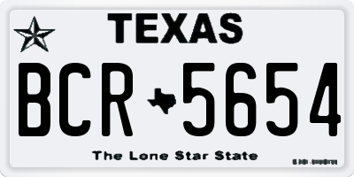 TX license plate BCR5654