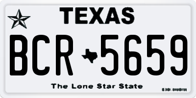 TX license plate BCR5659