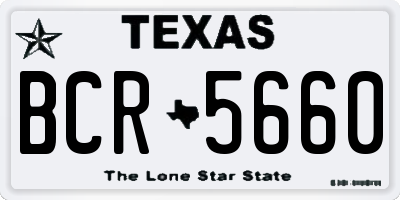 TX license plate BCR5660