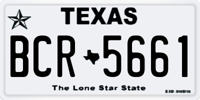 TX license plate BCR5661
