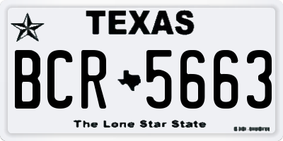TX license plate BCR5663