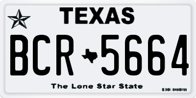 TX license plate BCR5664