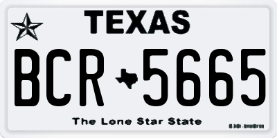 TX license plate BCR5665
