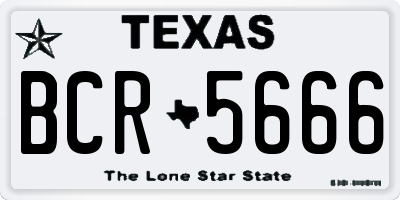 TX license plate BCR5666