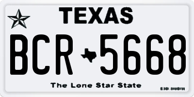 TX license plate BCR5668