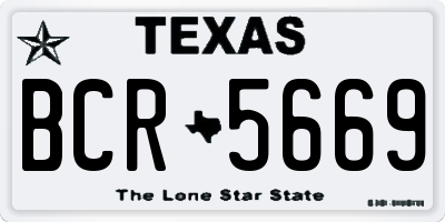 TX license plate BCR5669