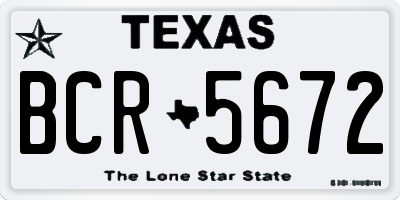 TX license plate BCR5672