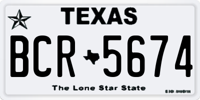 TX license plate BCR5674