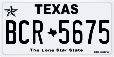 TX license plate BCR5675