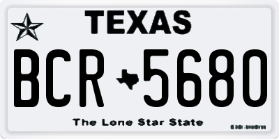 TX license plate BCR5680