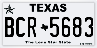 TX license plate BCR5683
