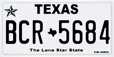 TX license plate BCR5684