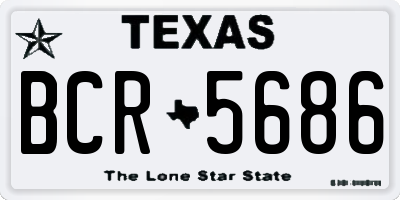 TX license plate BCR5686