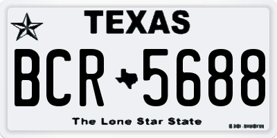 TX license plate BCR5688