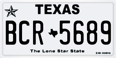 TX license plate BCR5689