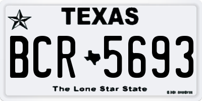 TX license plate BCR5693