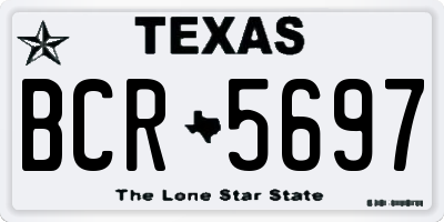 TX license plate BCR5697