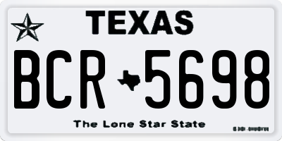 TX license plate BCR5698