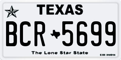 TX license plate BCR5699