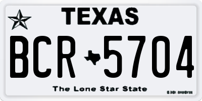 TX license plate BCR5704