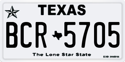 TX license plate BCR5705