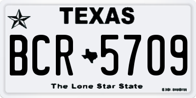 TX license plate BCR5709