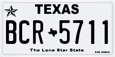 TX license plate BCR5711